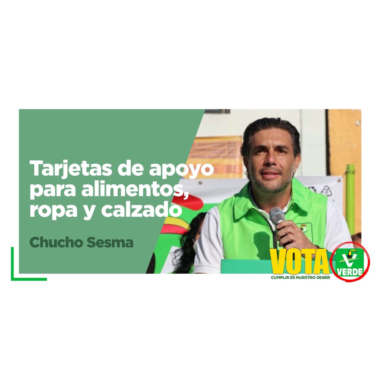 Chucho Sesma promueve la entrega de tarjetas de apoyo para alimentos, ropa y calzado